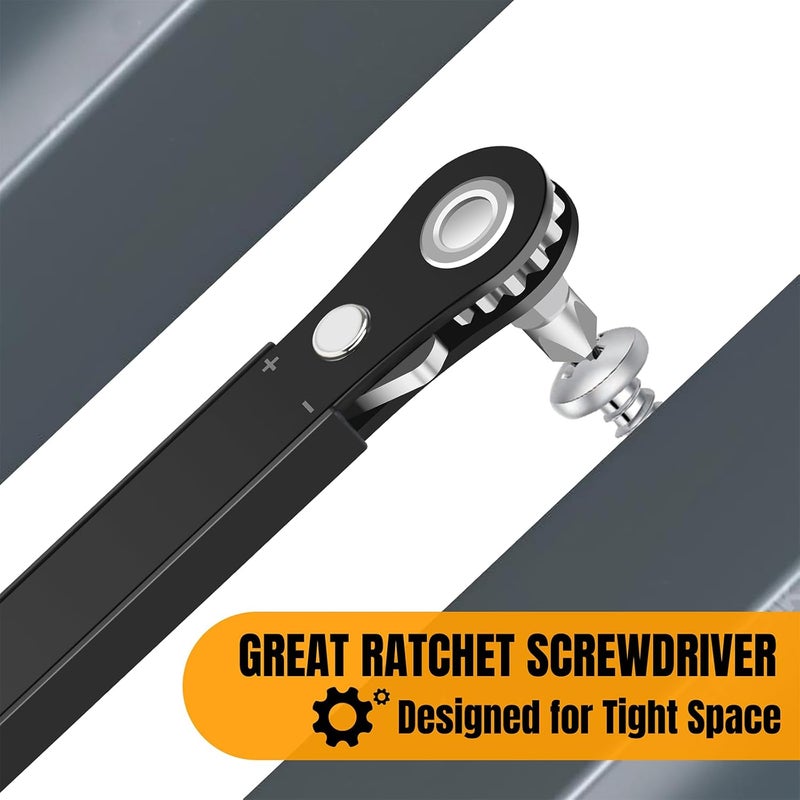 NewFation Ratcheting Screwdriver Men Gifts-Right Angle Screwdriver For Tight Space Cool Gadget EDC Gear Gift For Men Him Dad Husband - Image 5